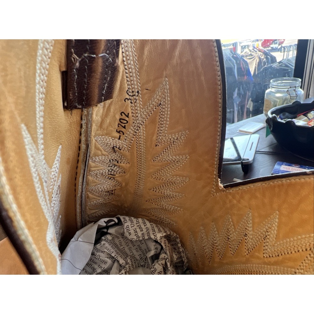 Panhandle Slim Brown Cowboy Boots 9.5 B Mexico Vintage Western Ostrich Leg - Picture 10 of 13